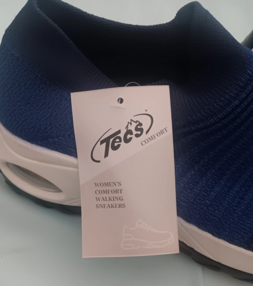 Zapato de Tenis Tecs Azul Blanco Sin Cordones/Nuevo Foto 4 de 4