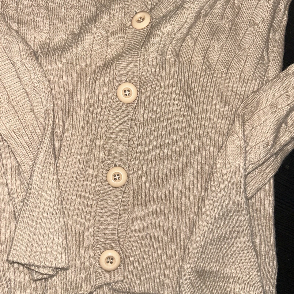 Cárdigan BCBGmaxazria para mujer mezcla de lana grande con botones tejido con cable manga larga Foto 3 de 4
