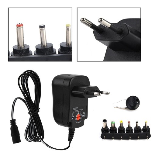 Portable 6in 1 Adjustable Voltage Power Supply Adapter Transformer 12W 3-12V Fit - Picture 12 of 16