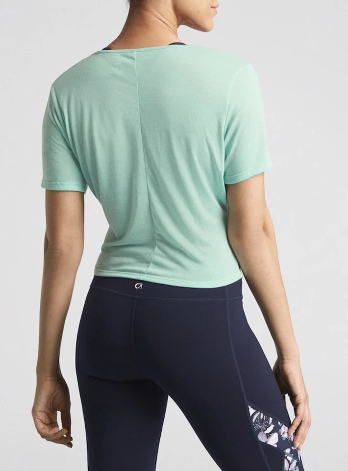 Новый с Ярлыками женская GAP GapFit искусственного надежном v-образным вырезом активный топ, новом море зеленый, размер средний - Изображение 2 из 4