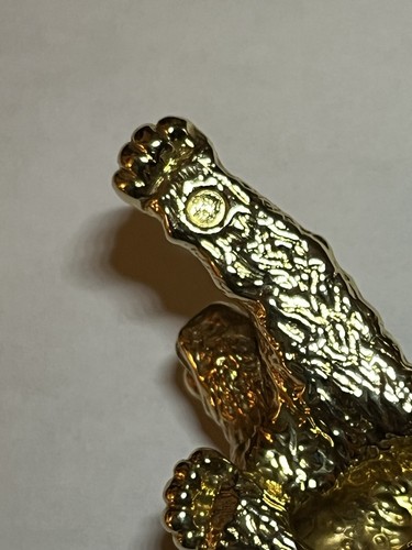 Vintage 14K Yellow Gold Panther Slider Pendant With Ruby Eyes 8.69 Grams - Picture 12 of 18