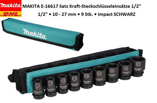MAKITA E-16617 Juego de llaves de vaso Kraft 1/2" 10-27mm 9 uds. Impacto⭐⭐⭐⭐ - Imagen 2 de 7