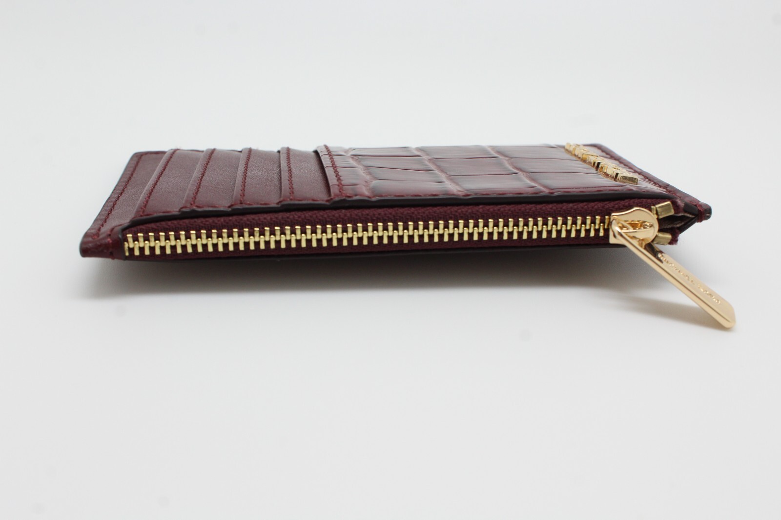 Michael Kors Jet Set Travel Medium Card Case/ ID Card Wallet In Oxblood