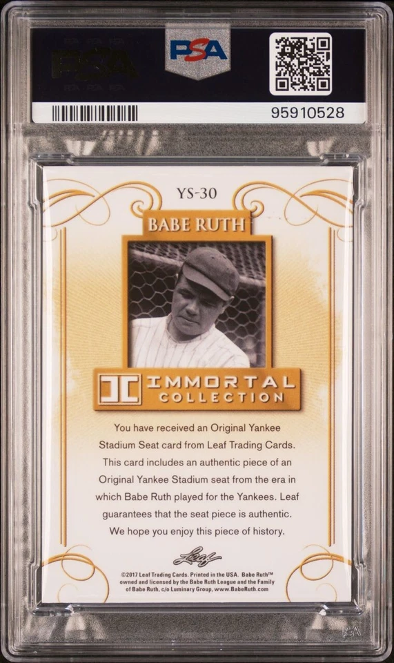 Leaf Babe Ruth Immortal Collection 2017 - Yankee Stadium Seat Blue Spectrum POP 1 Foto 2 de 4