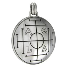 Ciondolo amuleto prosperità AGLA talismano medievale in argento sterling per soldi 
