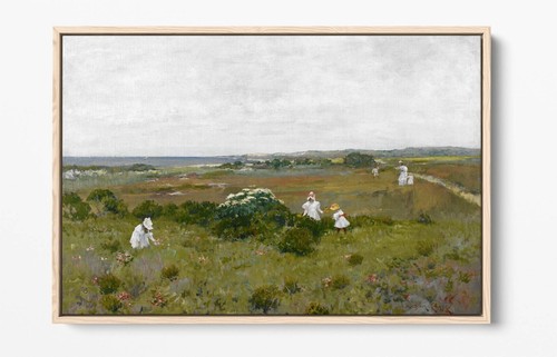 WILLIAM MERRIT CHASE, SEASIDE FLOWERS -FLOAT EFFECT FRAMED CANVAS WALL ART PRINT - Picture 7 of 12