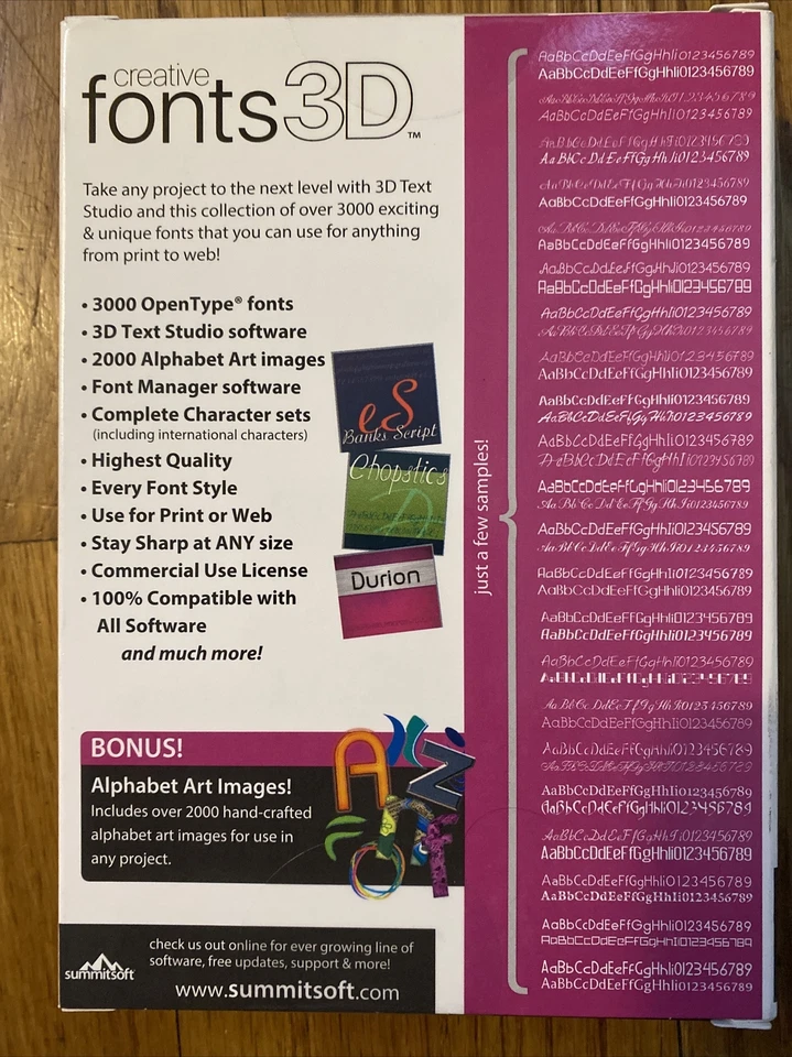 Creative Fonts 3D Summitsoft Alphabet Fonts Art Images Software - Image 4 of 4