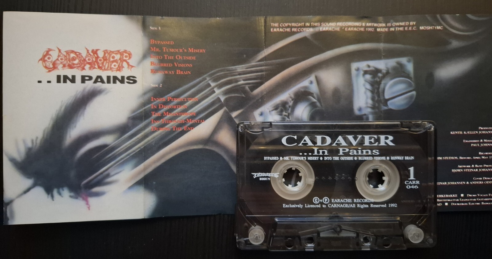 Cadaver – ...In Pains 1992 MC Tape Desultory, Carnage, Entombed, Carcass
