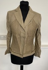 Alberta Ferretti Linen Women’s Blazer Jacket, Green, Size 10