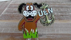 USN Nintendo NES Duck Hunt Dog CPO Challenge Coin #125Y