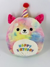 Original Squishmallows Happy Birthday Dog Delenne Tie-Dye 2021 8" x 8"