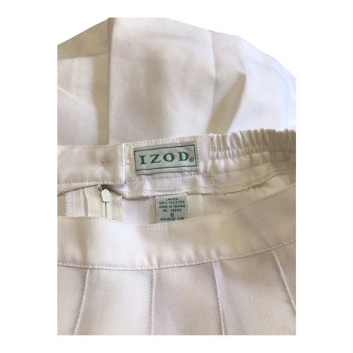 Vintage White Pleated IZOD Tennis Pickle Ball Skirt Academia Mini Skirt Sz 6 - Picture 4 of 4