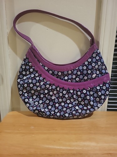 BORSA HOBO Vera Bradley Boysenberry fronzoli floreali Hotsy 8 x 12 x 3 GUC