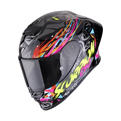 Scorpion Exo R1 Evo II Air Savage Schwarz-Blau-Rosa Gr. L Motorradhelm
