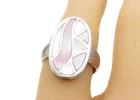 925 Sterling Silver  Vintage Pink Mother Of Pearl Cocktail Ring Sz 7  RG6506