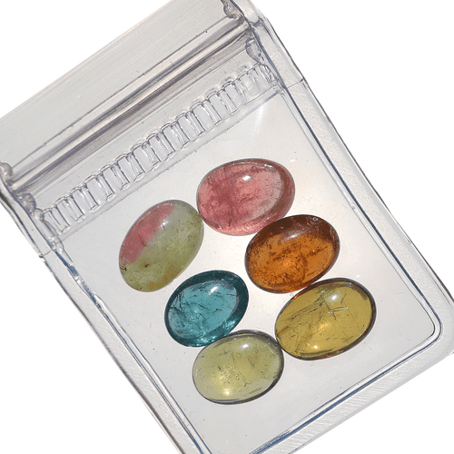 Lotto 6 Pezzi Pietre Preziose Cabochon Ovali Naturali Multi Tormalina Alta Qualità 8,5mm-10mm - Foto 9 di 15