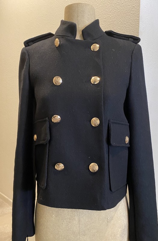 Zara Black Dressy XS Jacket With Golden Buttons 