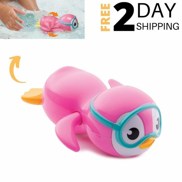 munchkin wind up swimming penguin bath toy