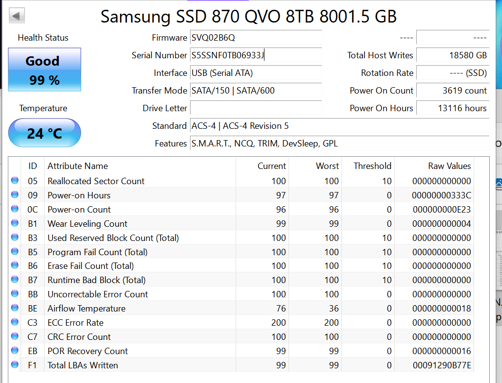 Samsung 870 QVO 8TB 2.5 Inch Internal SSD - MZ-77Q8T0B/AM Samsung 870 QVO 8TB 2.5 Inch Internal SSD - MZ-77Q8T0B/AM