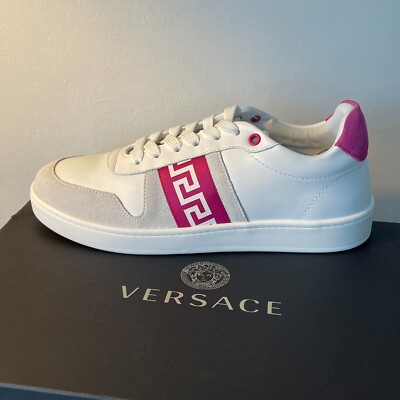 Versace la Greca Womens low-top Sneaker Shoe, 1011938, Size 41,  White/Fuschia | eBay