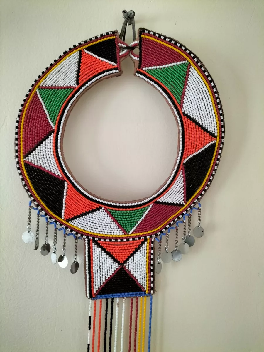 Traditional Masai Neckpiece Wall Hanging Kenyan Long Maasai Necklace