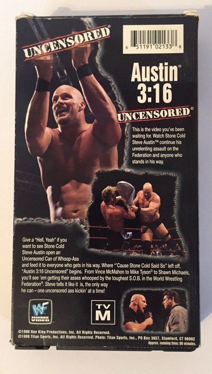 WWF Austin 3:16 Uncensored (1998) VHS Stone Cold Steve Austin