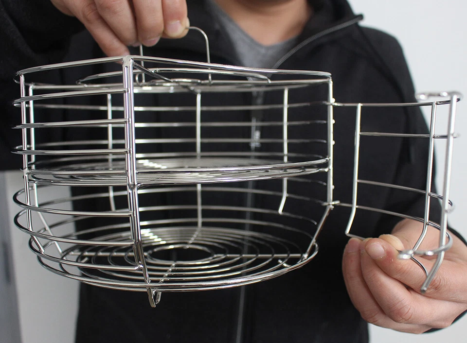 Universal Garlic Cage Metal Wire Storage Basket with Handle and Door Buckle - Image 2 of 4