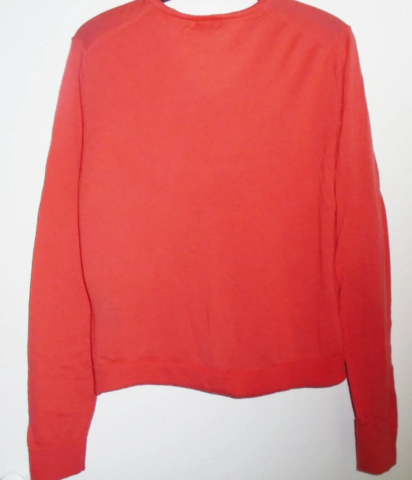 Hobbs Gina Cardigan coral orange wool blend button front sweater Size XL vgc - Image 2 of 4