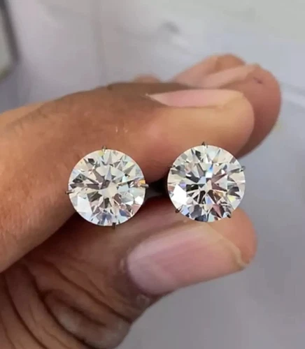 Loose CVD Lab-Grown Diamond 4 Ct Pair Of Round Color D , Clarity IF  Certified