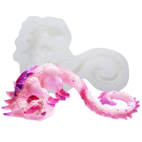Stampi silicone epossidico resina drago 3D candela sapone per fare fondente decorazione artigianato - Foto 8 di 40