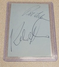 BOB LOCKER & KEN RUDOLPH  SIGNED CUT CHICAGO CUBS BASEBALL DUAL AUTOGRAPH AUTO