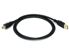 Printer USB Type-A to USB Type-B 2.0 Cable - 28/24AWG, Gold Plated, Black, 3ft