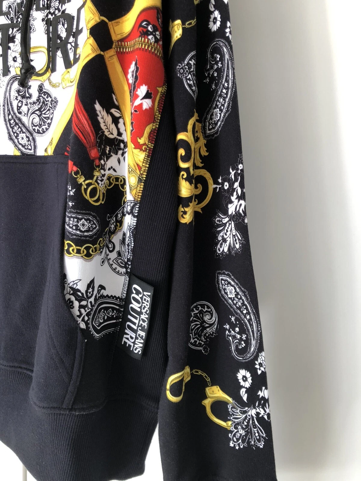 Felpa con cappuccio VERSACE JEANS COUTURE stampa barocca multicolore taglia M