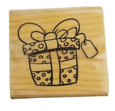 Craft Smart Wood Mounted Rubber Crafting Stamp HOLIDAY / BIRTHDAY / XMAS PRESENT