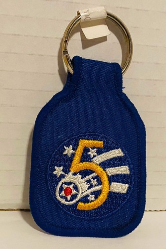 USAF 5th Division Embroidered Cloth Military Key Ring New Condition - Picture 10 of 24