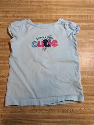 Jumping Beans Baby Girl Size 3 Toddler S/S 100%C Green Mommy's Little Cutie Top
