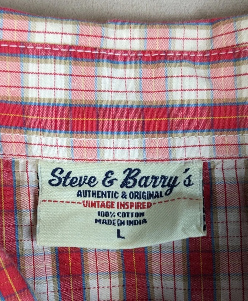 Camisa Steve & Barry's Grande Para Hombre L/S Western Snap 48" Pecho Algodón Informal Foto 2 de 4