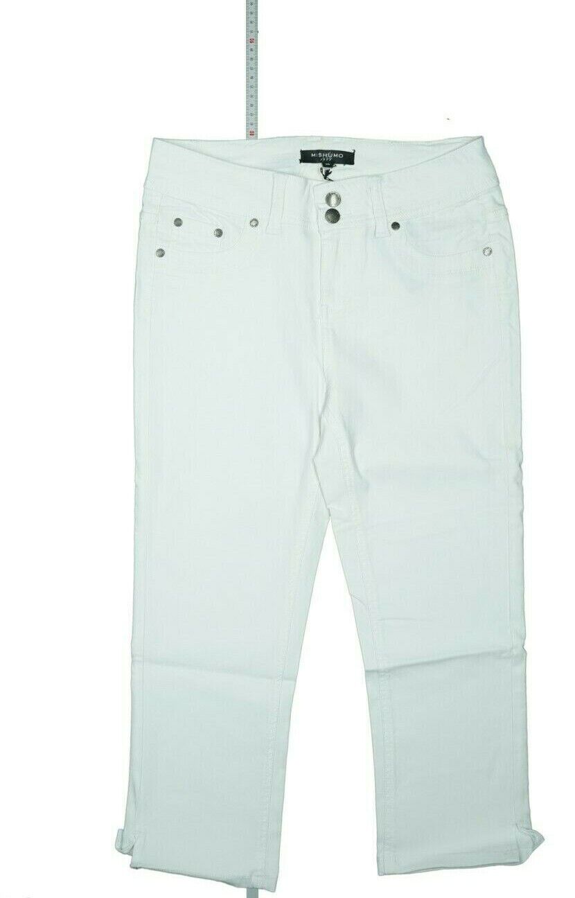 shot clearly so Mishumo Women&#039;s Jeans 3/4 Trousers Summer Super Stretch Bermuda High W  36 White | eBay