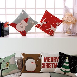Christmas Cushion Cover Santa Claus Pattern Square Pillow Case dog Sofa Car LH