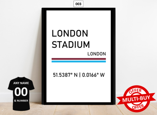Personalisiert West Ham United Fußballdruck Wandkunst Poster maßgeschneidert 3er Set - Bild 6 von 12