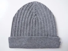 TOM FORD Gray Rib Knit Wool Beanie Ski Skully Cap Hat Size M Medium