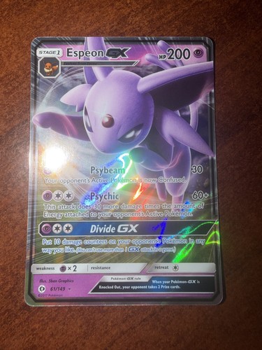 2017 POKEMON SUM EN-SUN & MOON HOLO GX #61/149 ESPEON GX NM