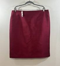 Talbots NWT Women's Silk Wool Pencil Skirt Lined Size 18 119 Cranberry Red Pink