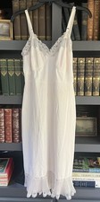 Vintage Shadowline Cream Slip Dress Nightgown Bridal Negligee Lingerie Sz Small