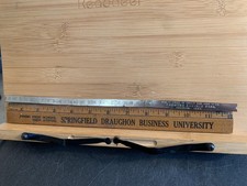 Brandon Iowa IA Farmers Savings Bank Vintage Folding metal Ruler used wear tear