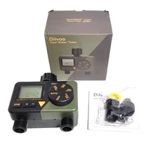 Diivoo Dual Water Timer WT-08 Rain Delay IPX5 Waterproof LCD Display NEW.