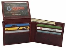 Wallets for Men Genuine Cowhide Leather RFID Blocking Bifold Wallet With 2 ID Wi