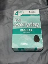 LEGGS L'eggs Regular Pantyhose Size QUEEN Suntan Sheer Toe Pack Of 4. NIB