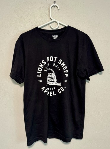 Lions Not Sheep "Don't Tread On Me" Herren T-Shirt Large schwarz. Schonend gebraucht