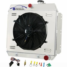 4row Aluminum Radiator 1949-1954 Chevy Belair Fleetline Styleline V8 Shroud Fan 4row Aluminum Radiator 1949-1954 Chevy Belair Fleetline Styleline V8 Shroud Fan